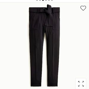 J Crew black trousers with tie belt